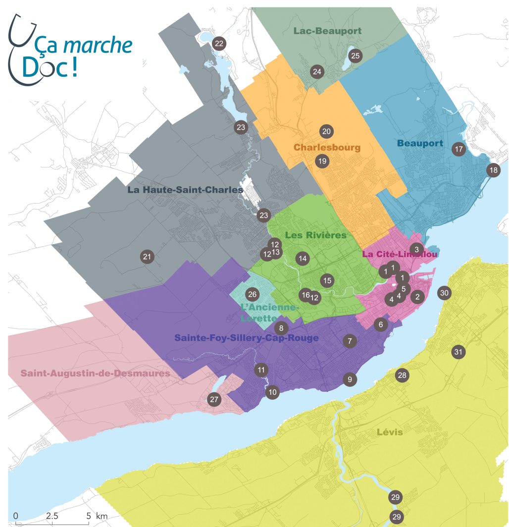 Carte officielle du répertoire des sentiers hivernaux de Québec et Lévis